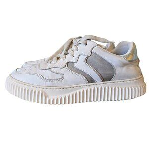 Women’s Voile Blanche‎ Laura Sneakers Shoes White Silver EU 37 US 7 Leather